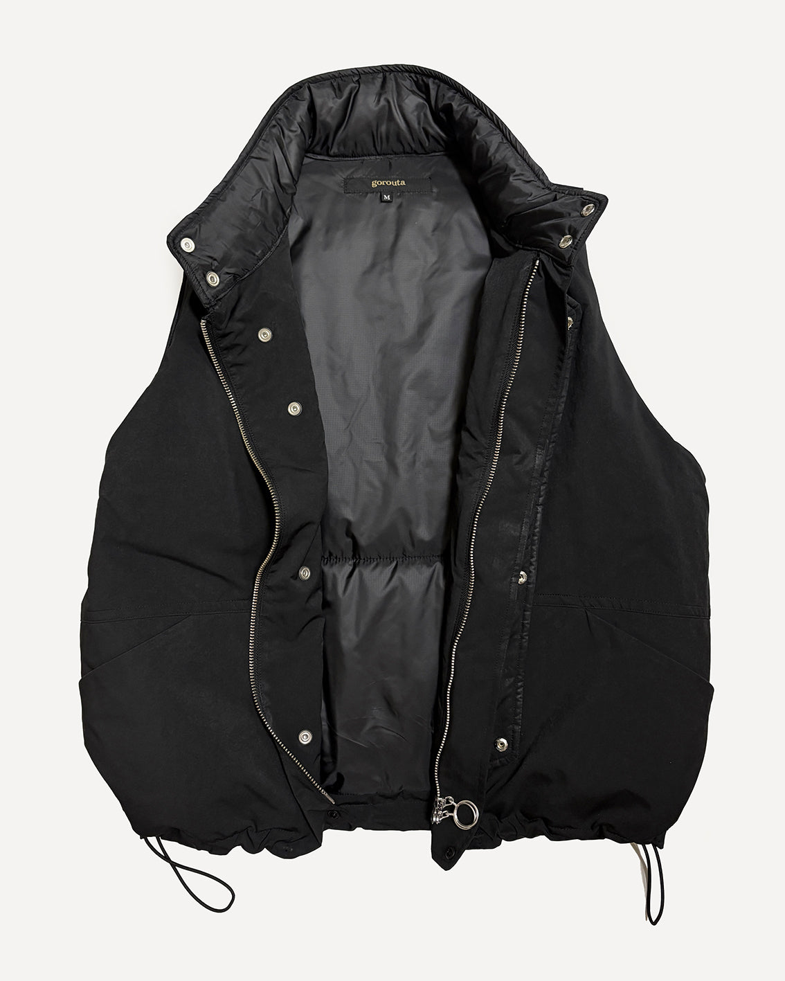 トップス W Double Front Double Vest DOUBLE FRONT VEST BLACK | gorouta