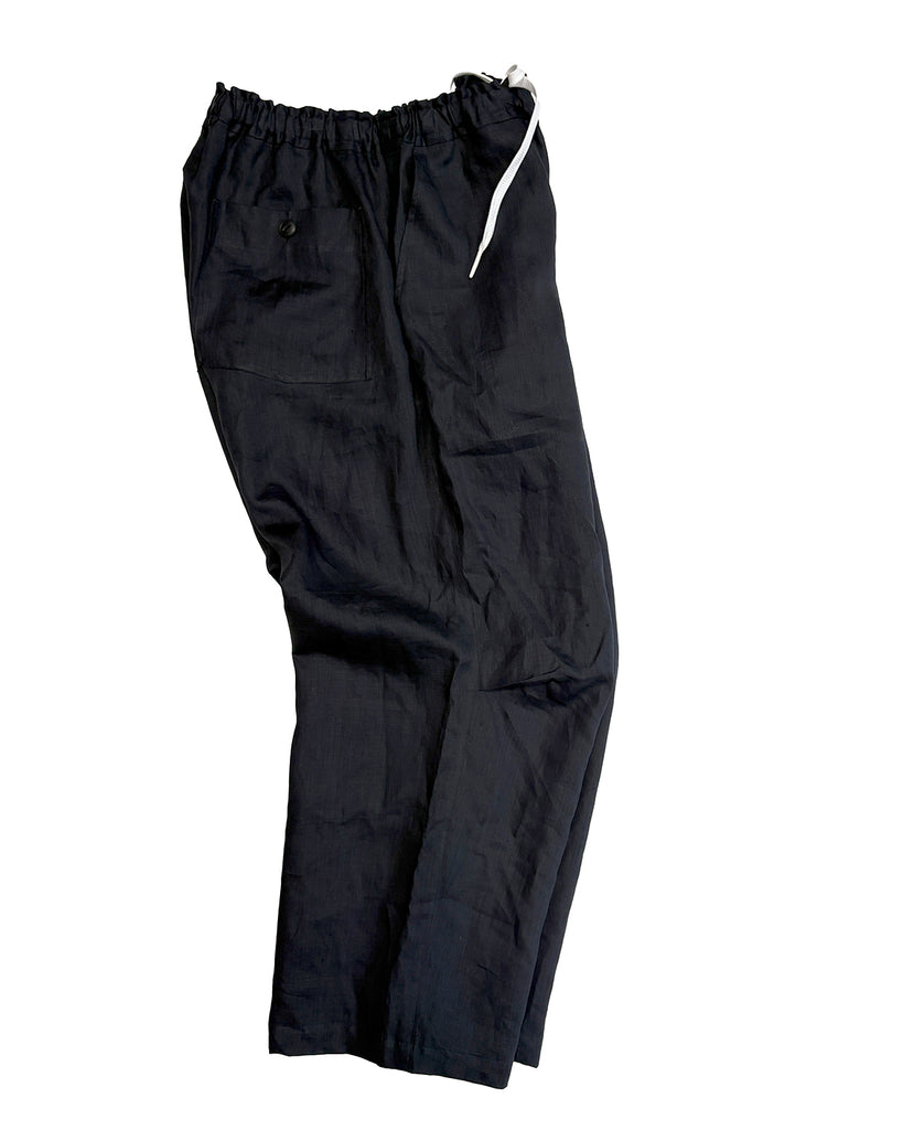 Herdmans Linen Wide Easy Pants D.NAVY | gorouta